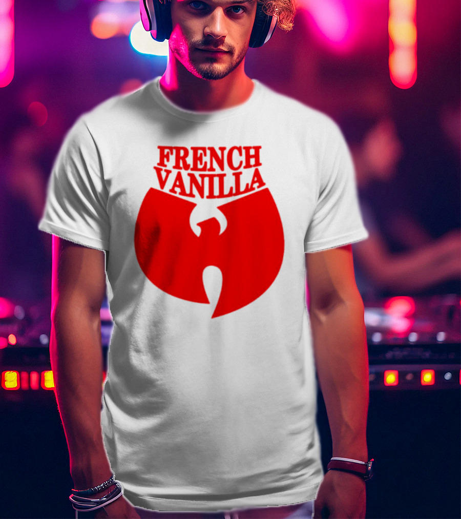 French Vanilla Wutang Logo Red Emblem T-Shirt