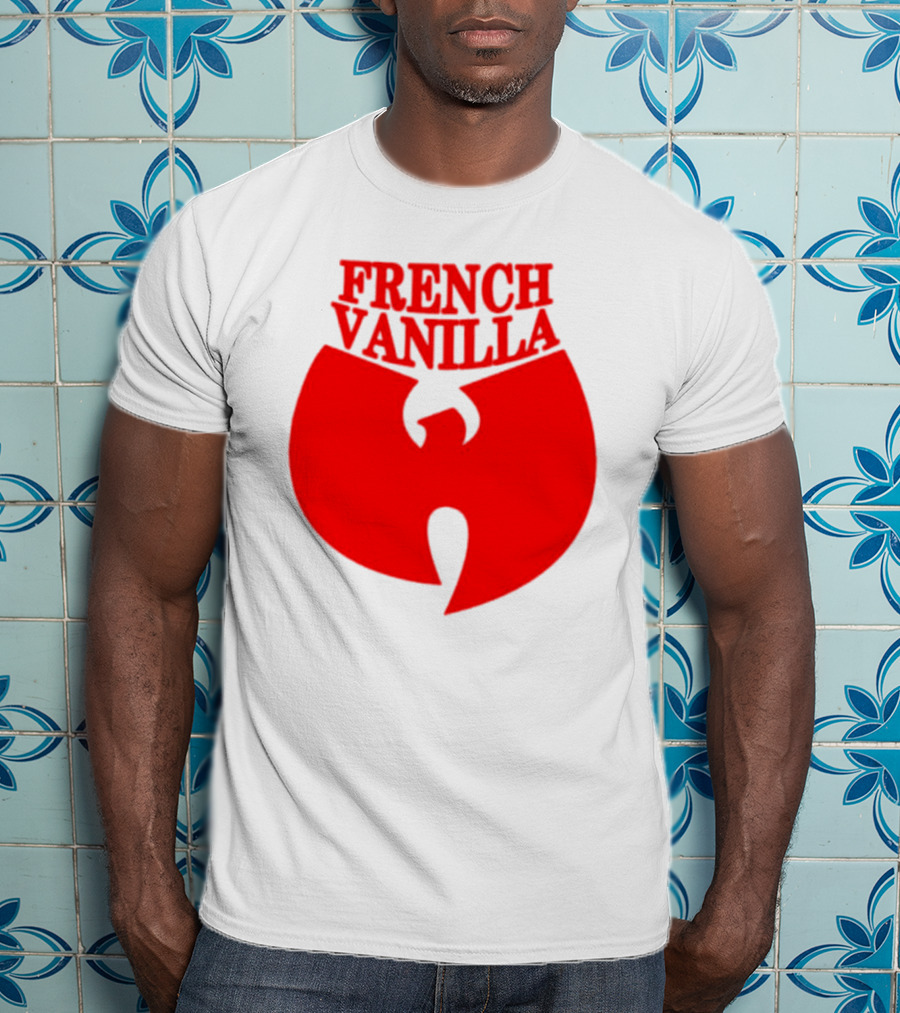 French Vanilla Wutang Logo Red Emblem T-Shirt