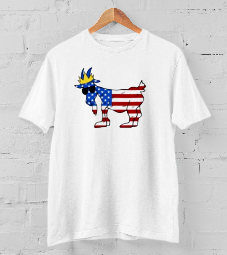 Goat USA Patriotic Stars And Stripes Crown T-Shirt