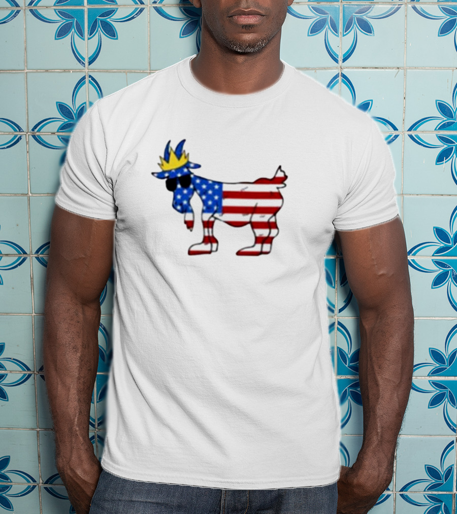 Goat USA Patriotic Stars And Stripes Crown T-Shirt