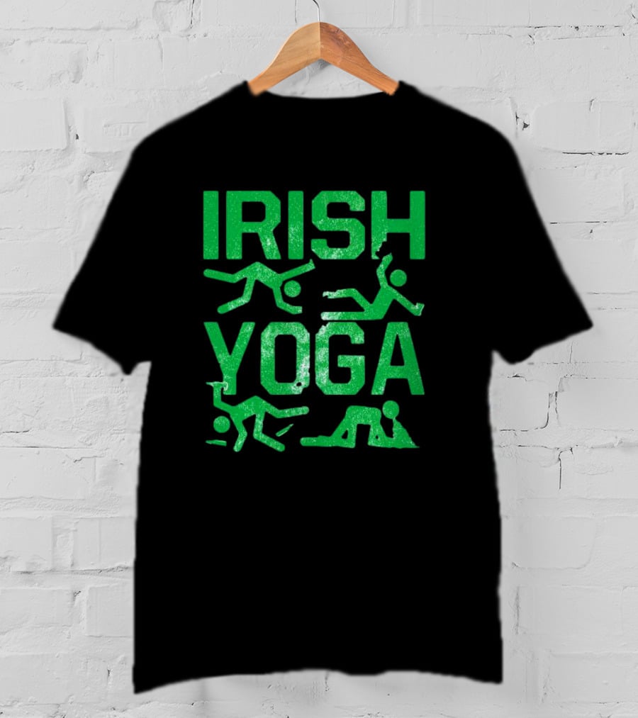 Irish Yoga Green Figures Humor Ireland St. Patrick's Day T-Shirt