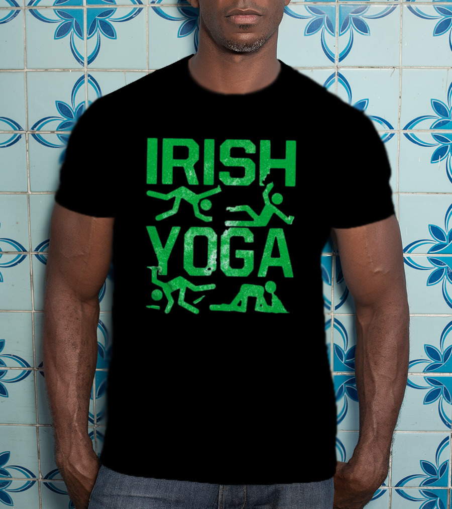 Irish Yoga Green Figures Humor Ireland St. Patrick's Day T-Shirt