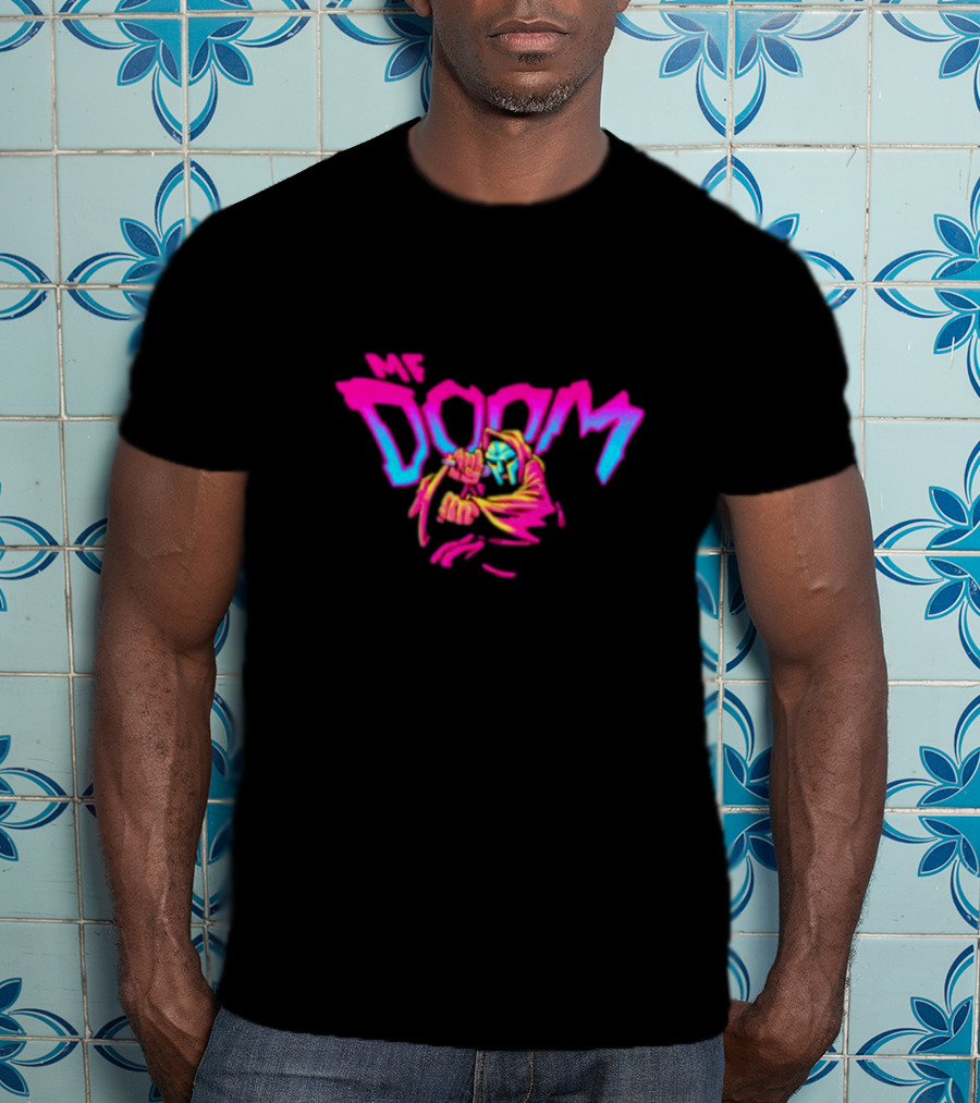 MF Doom Neon Hoodie Mic Iconic Mask T-Shirt
