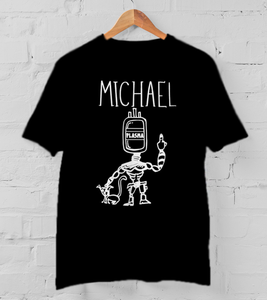 Michael Robot Plasma Figure With Cat T-Shirt
