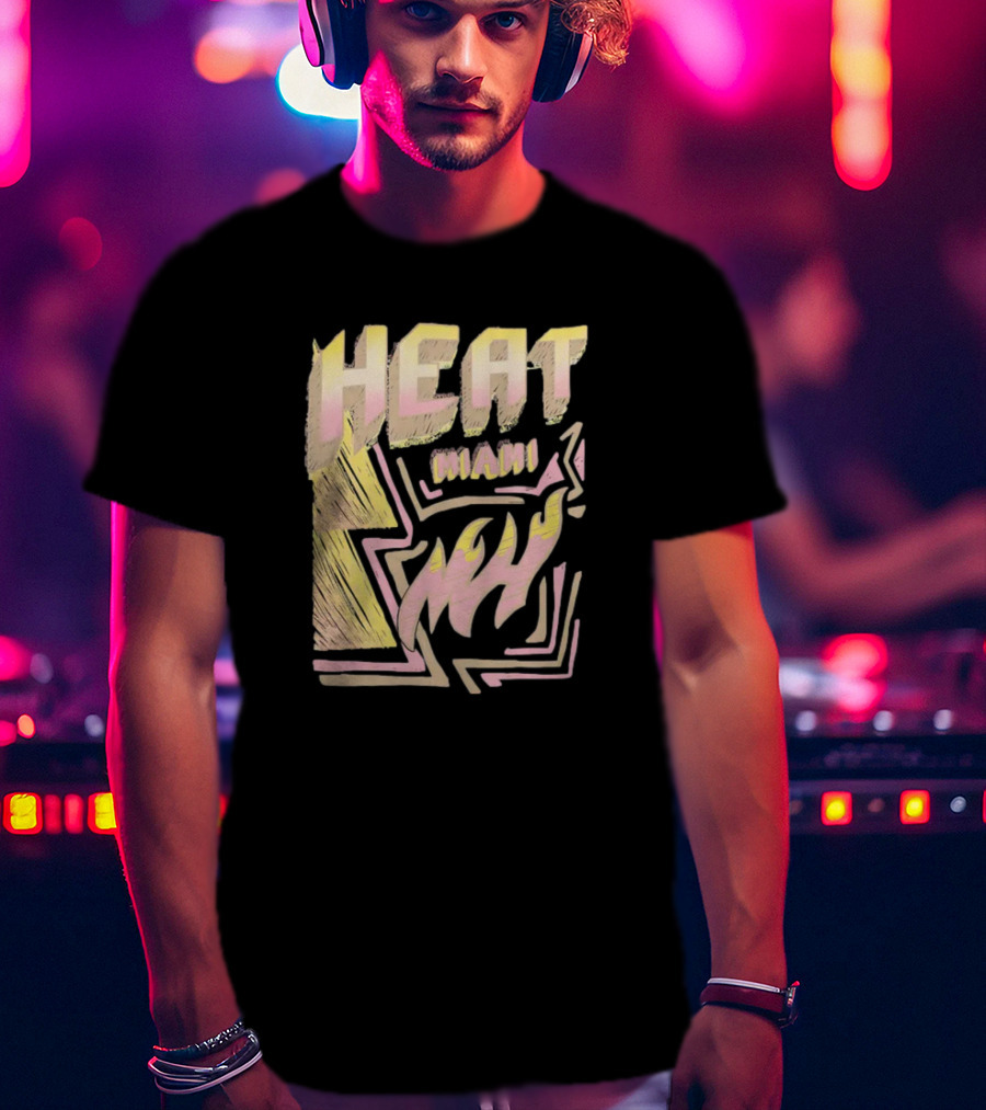 Mitchell And Ness Miami Heat Hardwood Classics Throwback HEAT MIAMI NBA T-Shirt