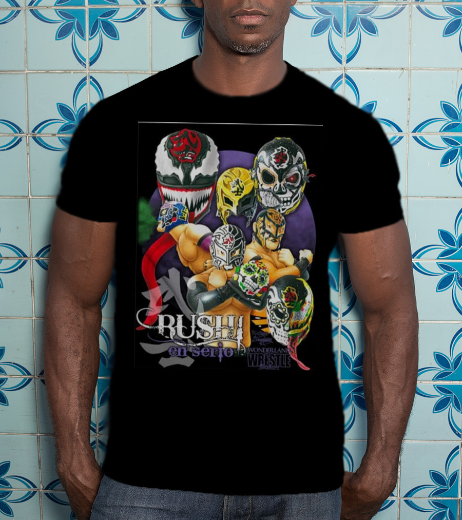 Bushi En Serio Wonderland Wrestle Face Mask Collection T-Shirt