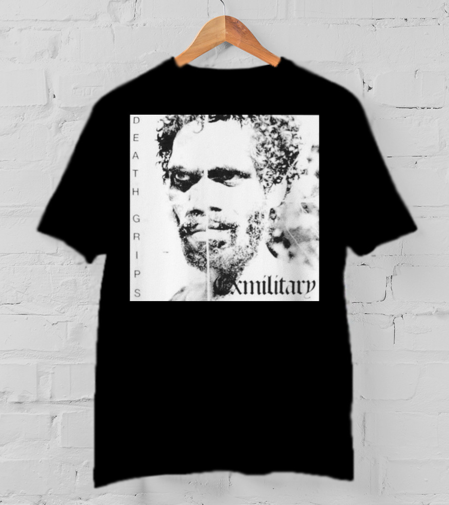 Death Grips Exmilitary Album Cover Image White Letters And Portrait T-Shirt