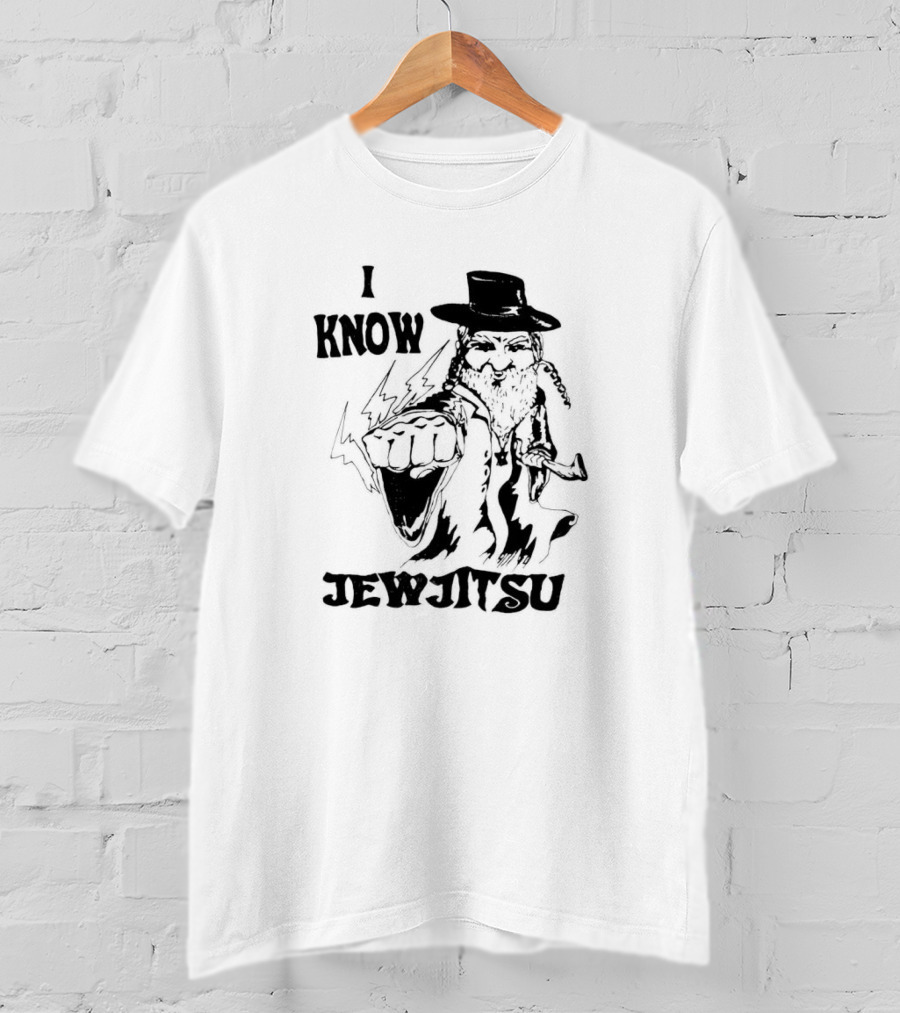 I Know Jew Jitsu Punching Rabbi With Lightning Fist T-Shirt