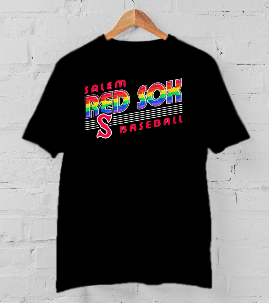 Salem Red Sox Baseball Pride Rainbow T-Shirt