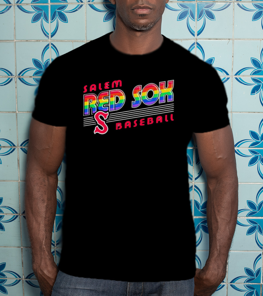 Salem Red Sox Baseball Pride Rainbow T-Shirt