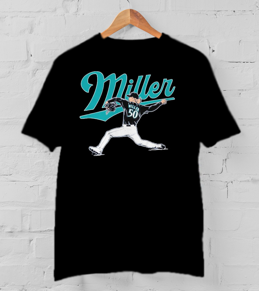 Seattle Mariners Bryce Miller 50 Pitcher T-Shirt