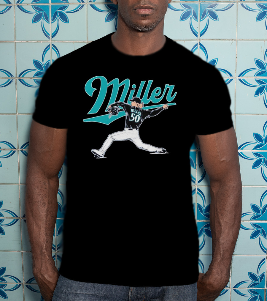 Seattle Mariners Bryce Miller 50 Pitcher T-Shirt