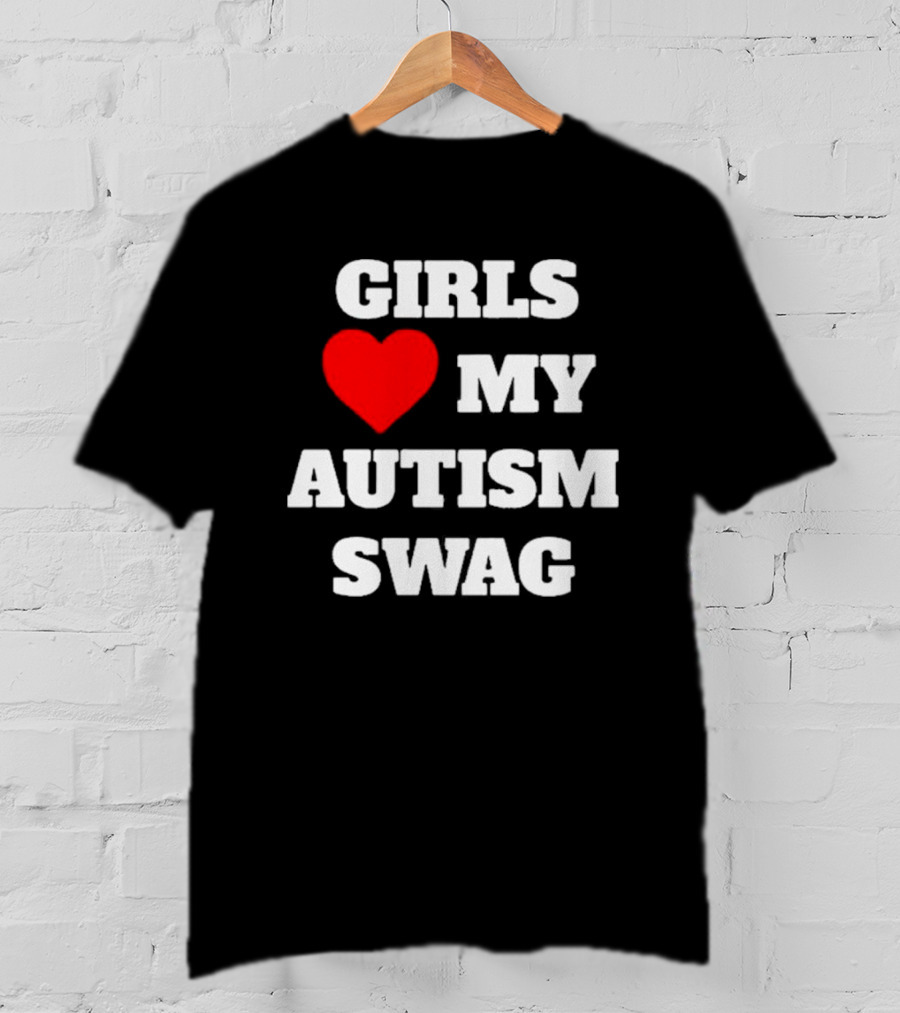 Girls Love Heart My Autism Swag T-Shirt