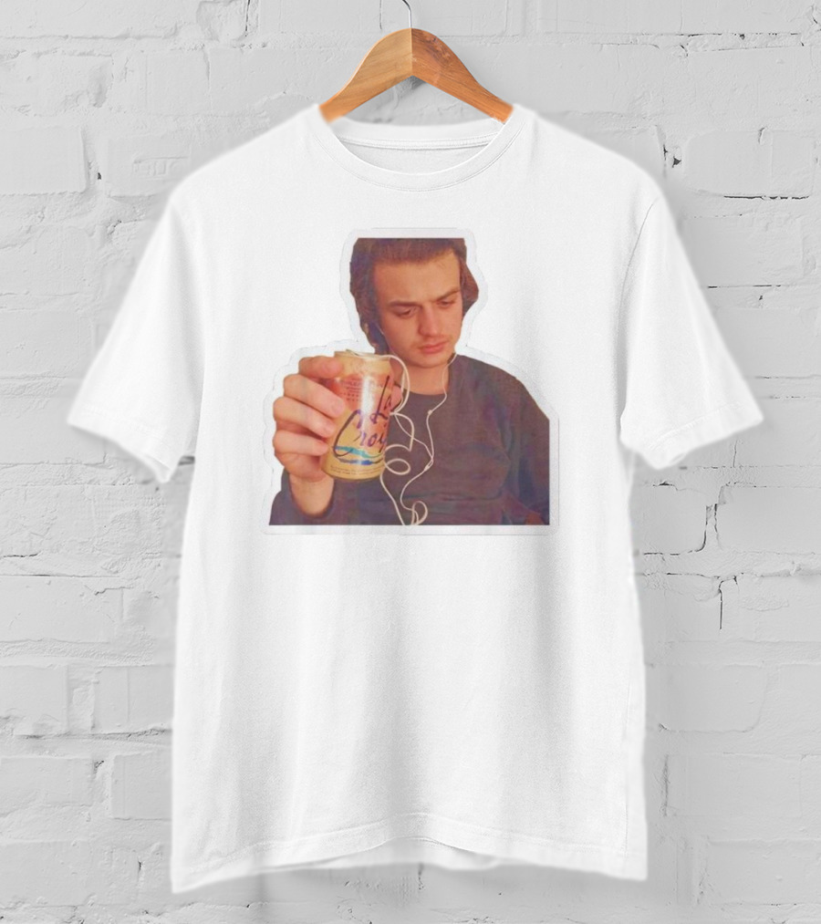 Joe Keery Drinking La Croix With Headphones T-Shirt