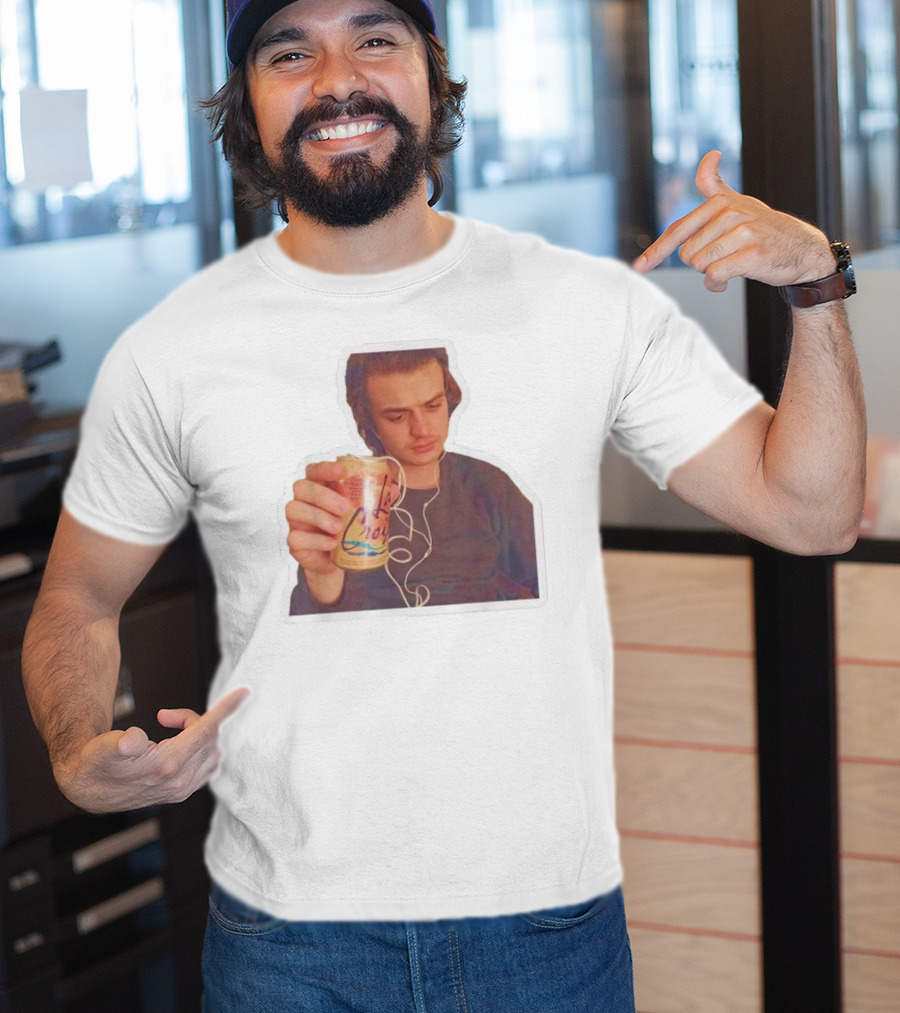 Joe Keery Drinking La Croix With Headphones T-Shirt