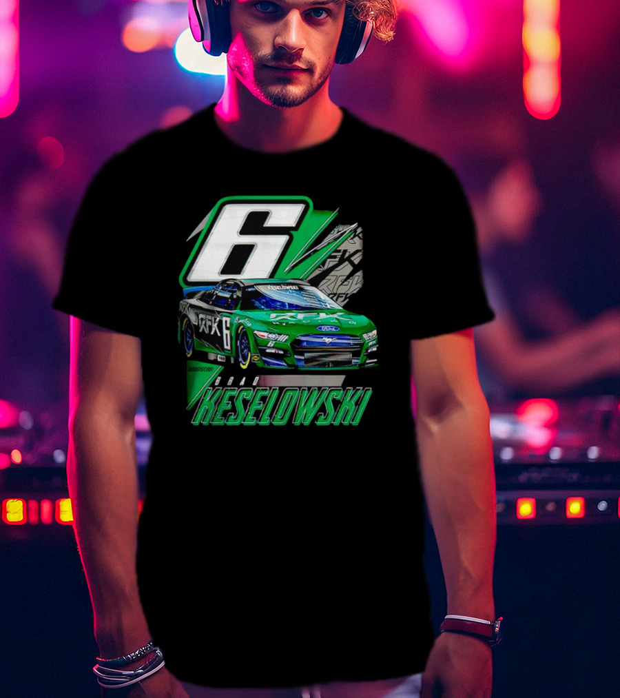 Brad Keselowski Number 6 RFK Racing Green Car T-Shirt