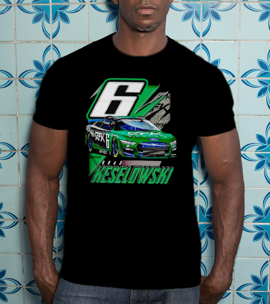 Brad Keselowski Number 6 RFK Racing Green Car T-Shirt