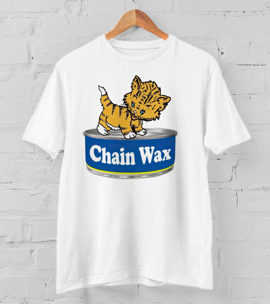 Cat Chain Wax Cute Kitten On Tin T-Shirt