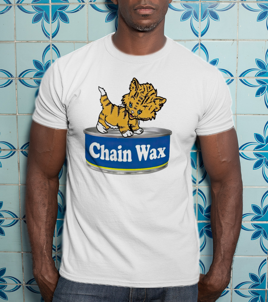 Cat Chain Wax Cute Kitten On Tin T-Shirt