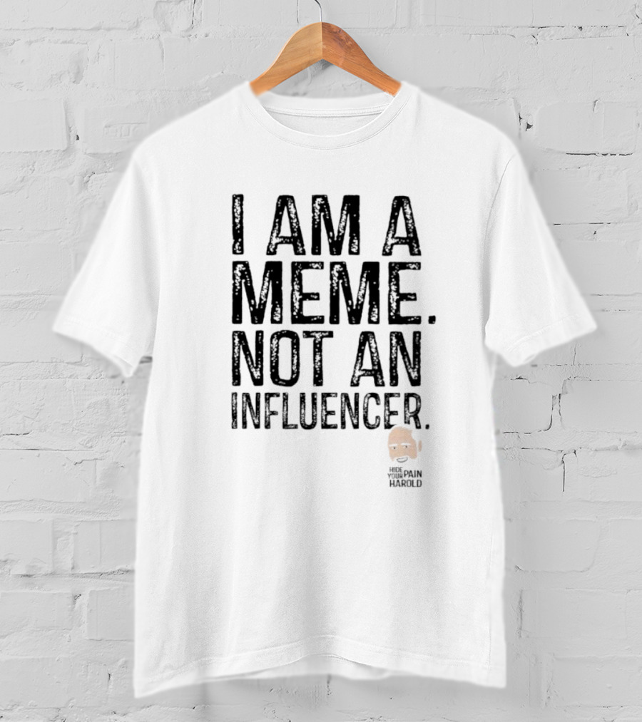I Am A Meme Not An Influencer Hide The Pain Harold T-Shirt