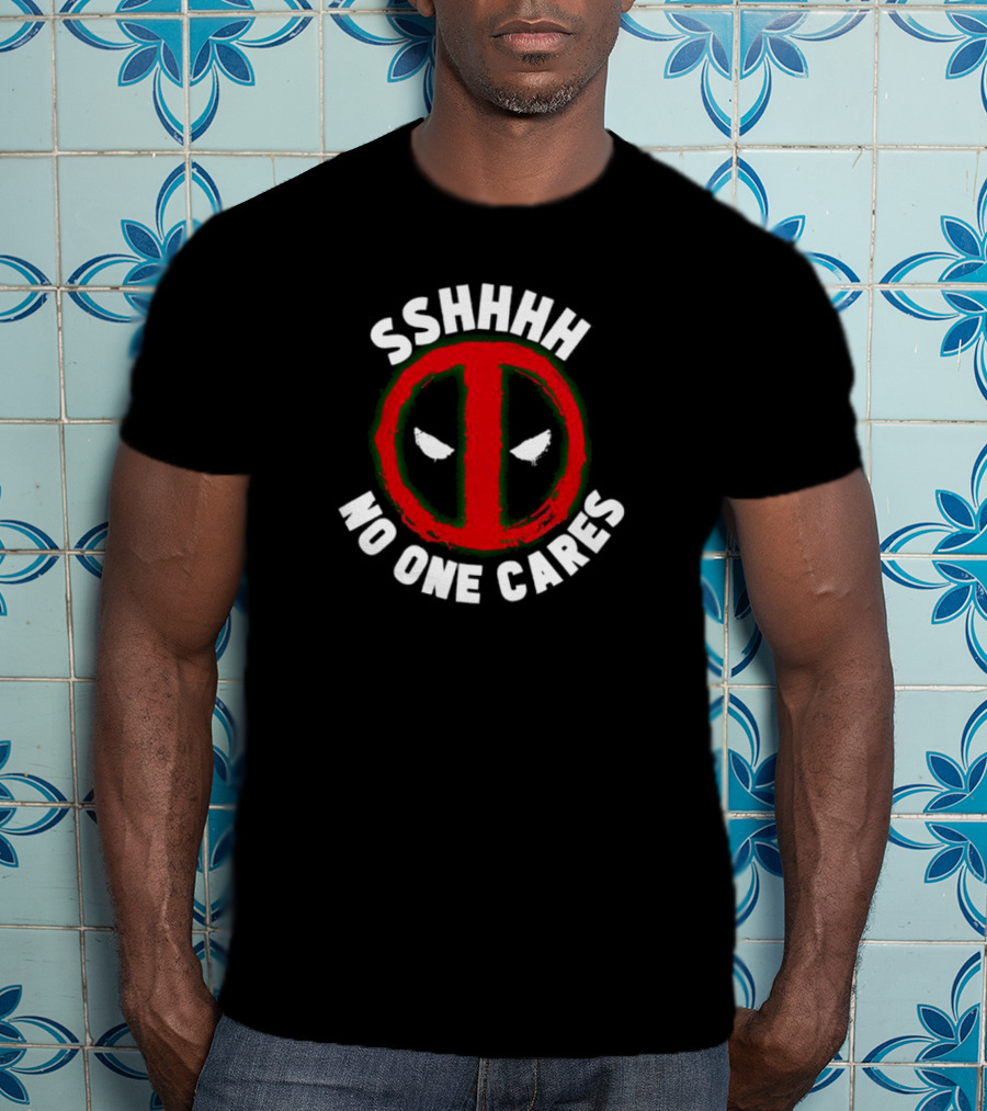 Marvel Deadpool Shhhh No One Cares Iconic T-Shirt