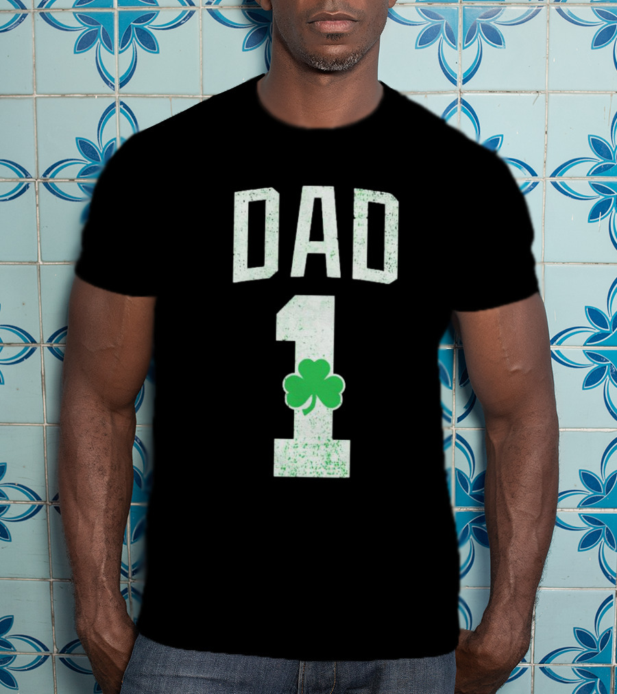 1 Dad Irish Shamrock T-Shirt