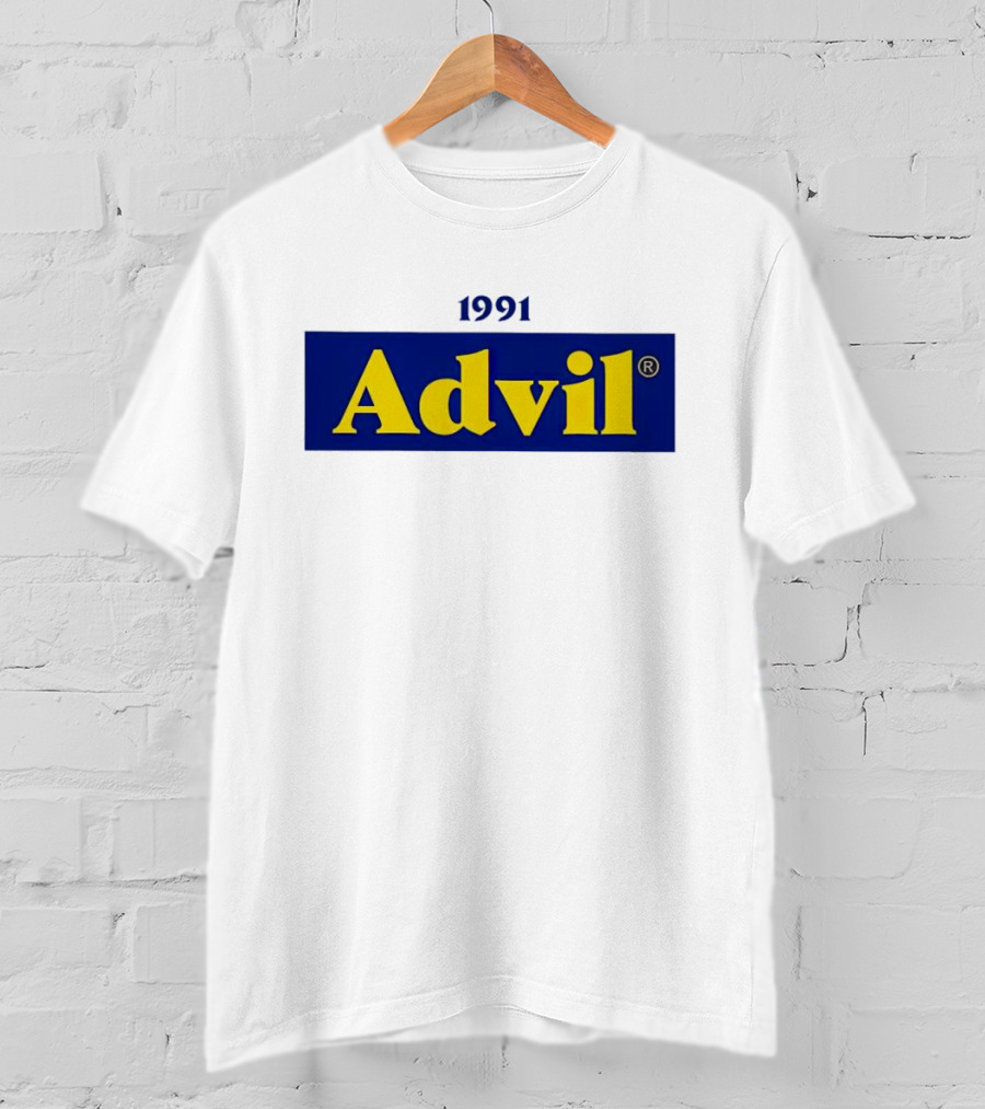 1991 Advil Classic Blue Yellow T-Shirt