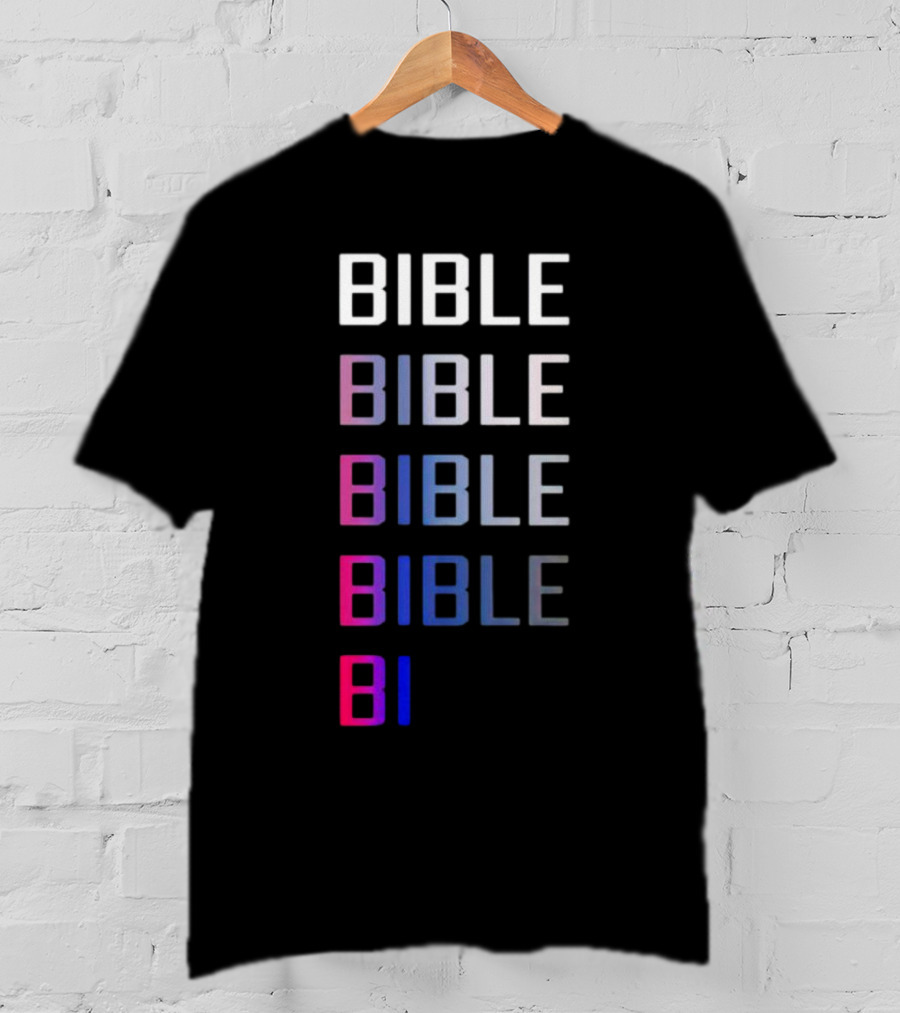 Bible Pride Gradient Multicolor Text Stacked T-Shirt