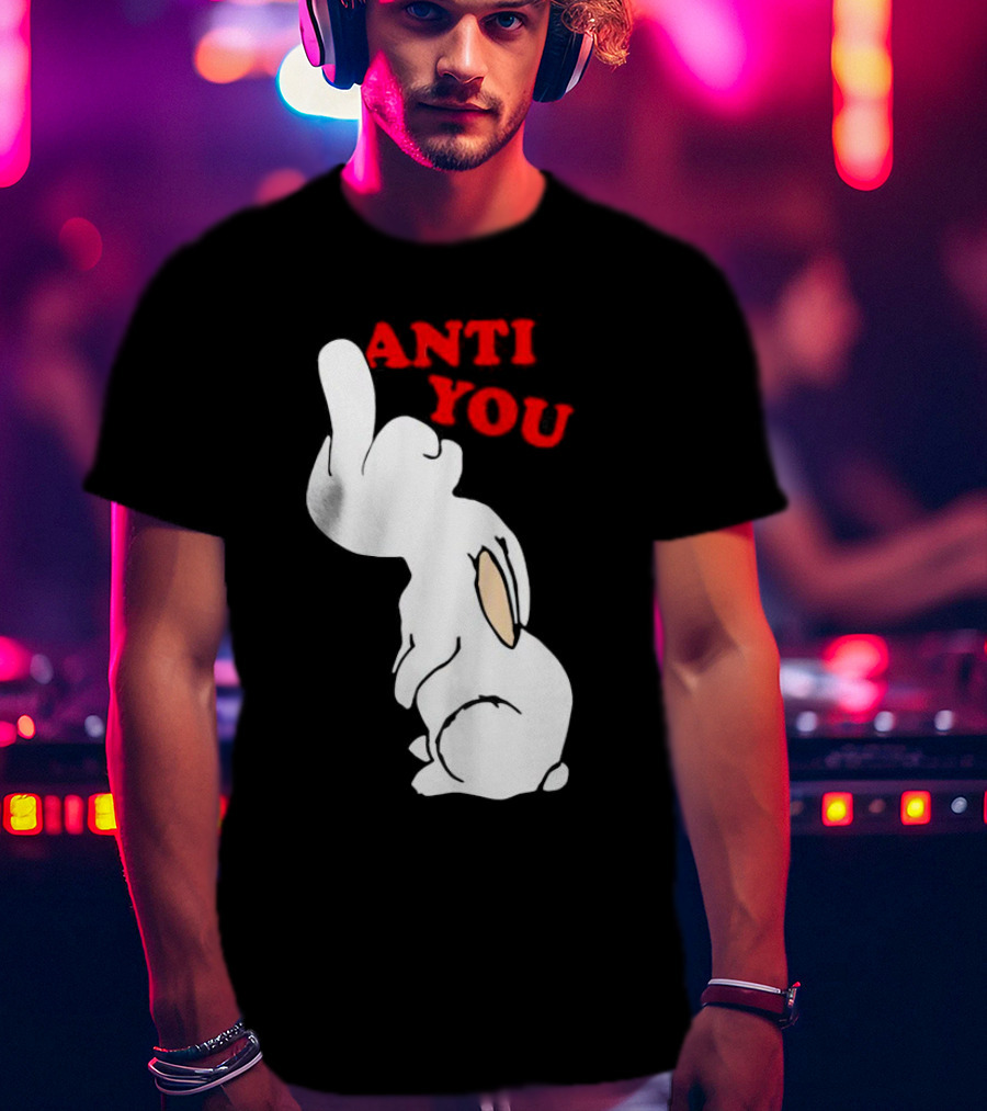 Bunny Anti You Middle Finger Gesture T-Shirt
