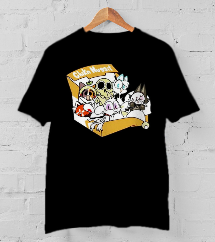 Chikn Nuggit Box Characters Packed In Cute Cartoon T-Shirt