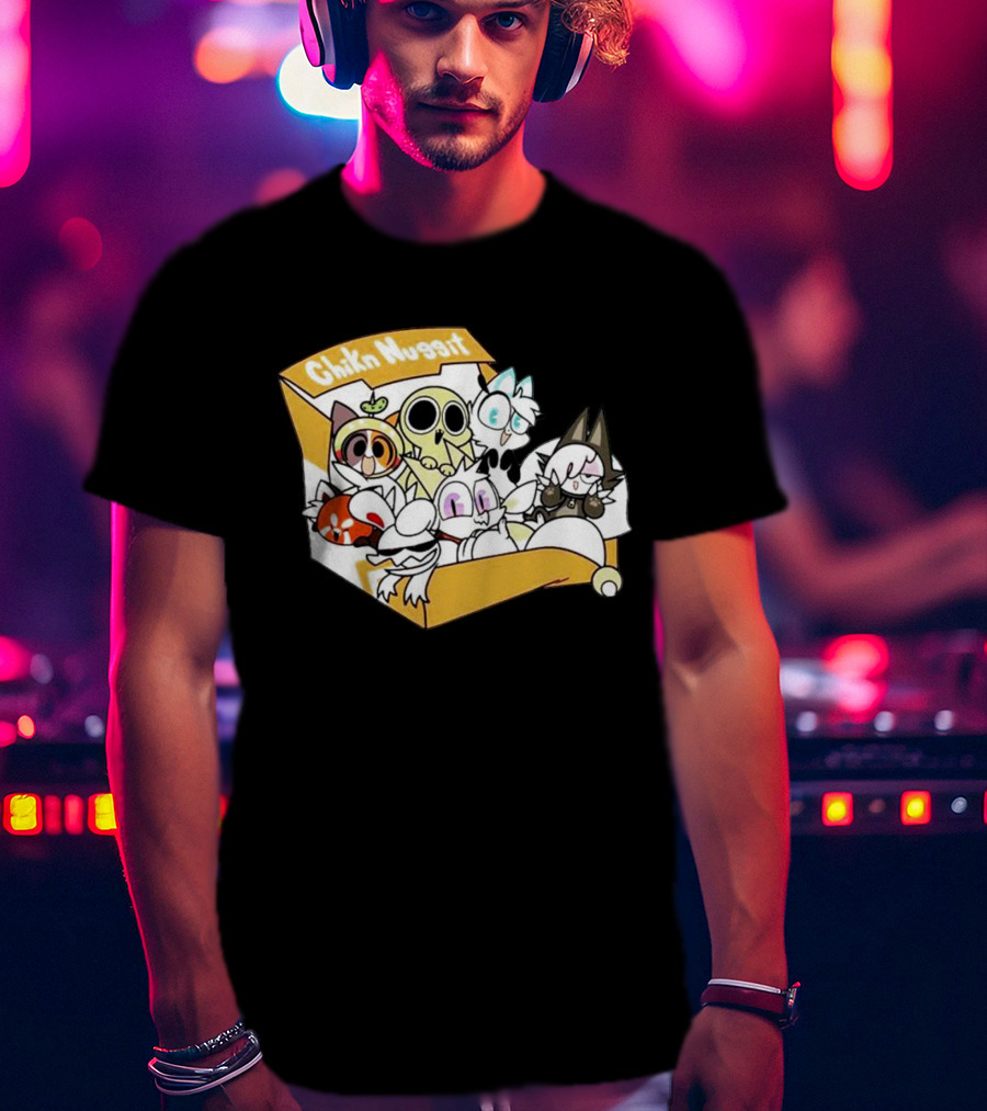 Chikn Nuggit Box Characters Packed In Cute Cartoon T-Shirt