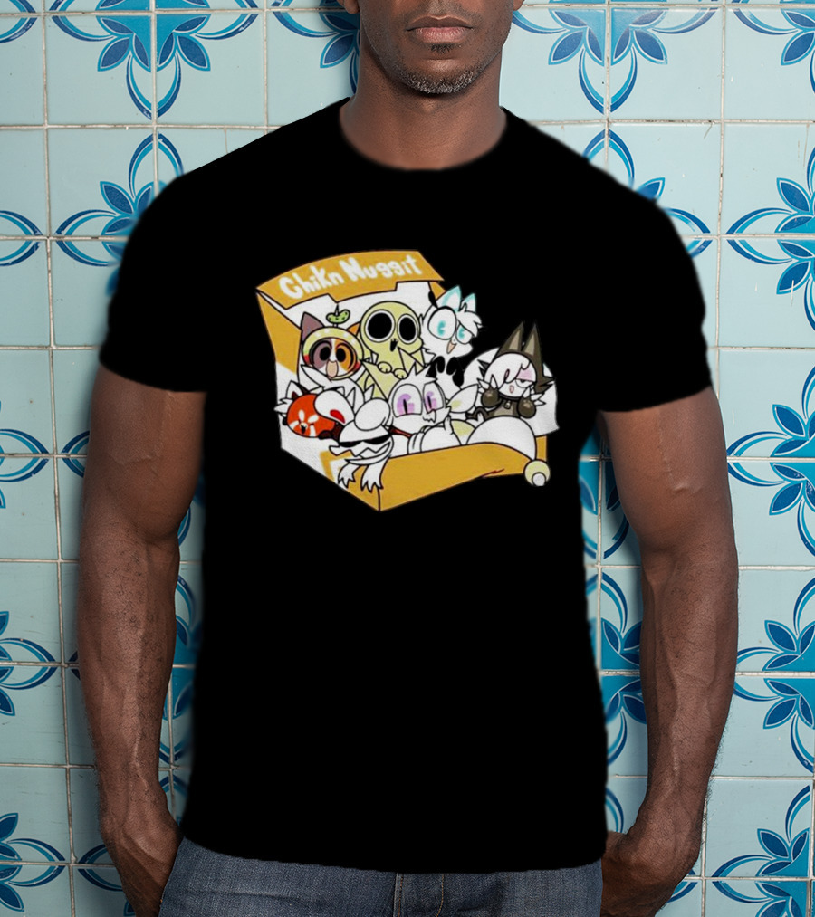 Chikn Nuggit Box Characters Packed In Cute Cartoon T-Shirt
