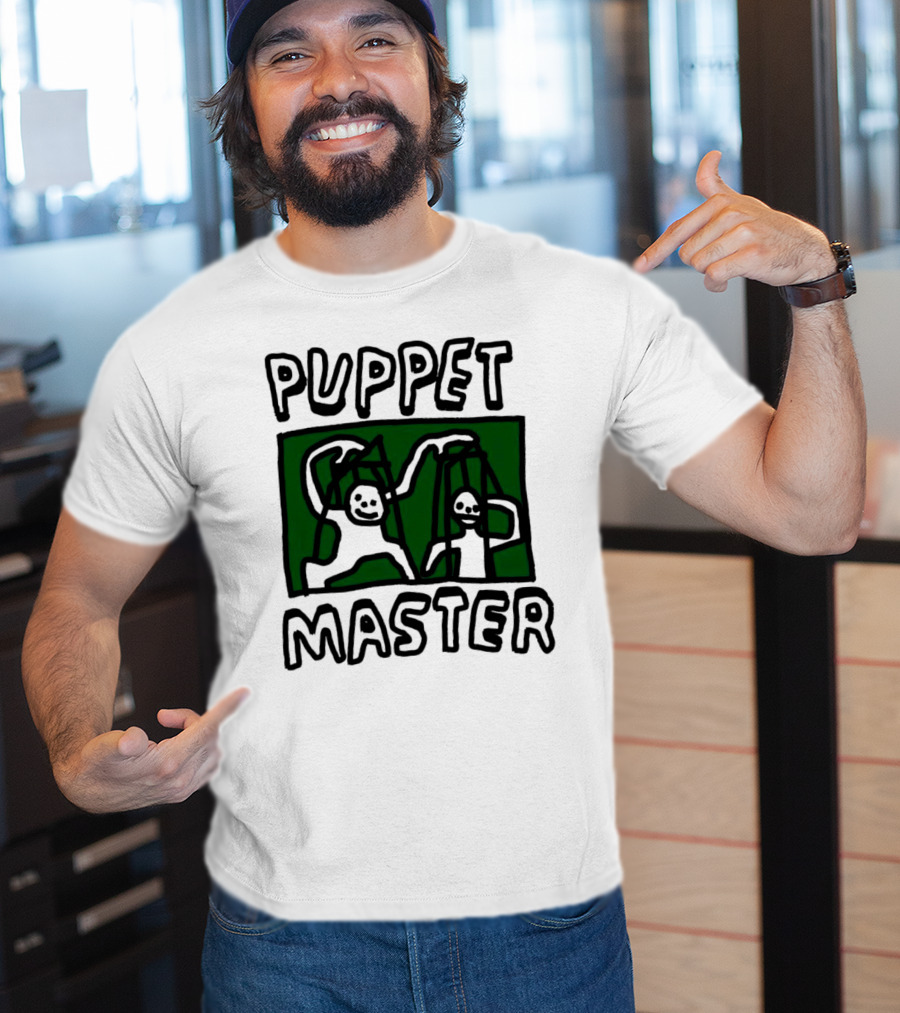 Puppet Master Playful Figures In Green Background T-Shirt