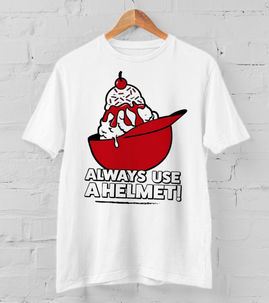 Cincinnati Reds Ice Cream Always Use A Helmet T-Shirt