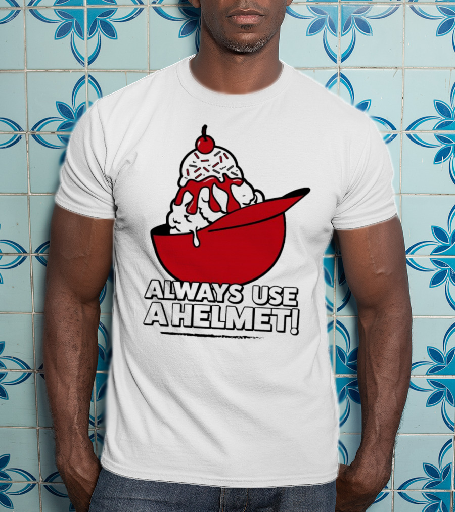 Cincinnati Reds Ice Cream Always Use A Helmet T-Shirt