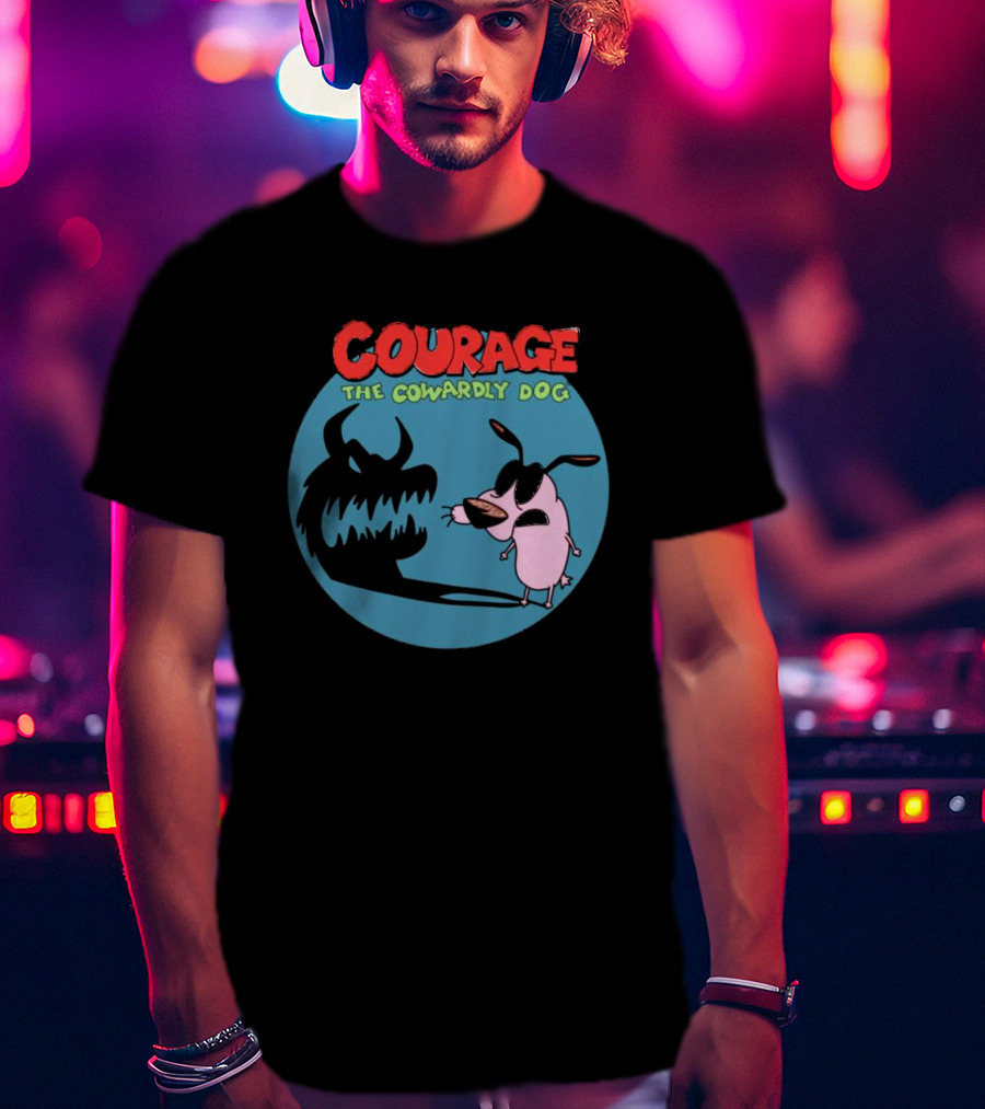 Courage The Cowardly Dog Shadow Monster Confrontation T-Shirt