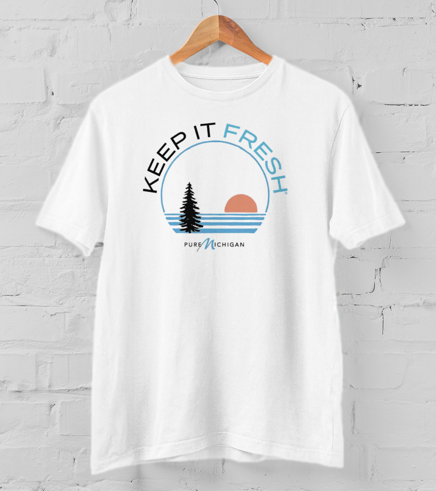 Pure Michigan Keep It Fresh Sunset And Pine Tree T-Shirt