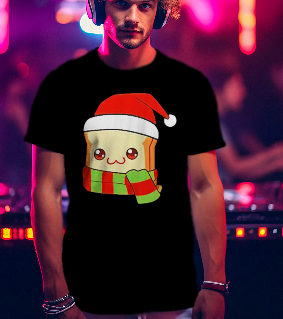 Bundled Bread Christmas Santa Toast Scarf T-Shirt