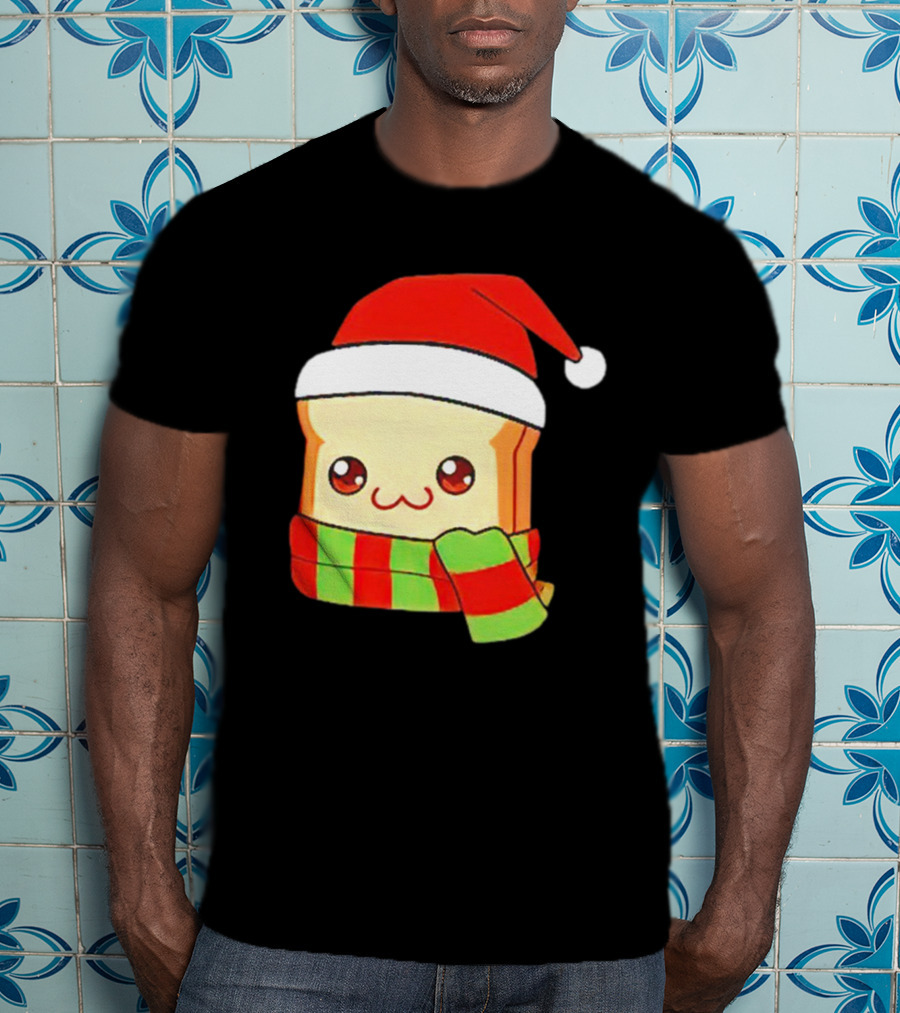 Bundled Bread Christmas Santa Toast Scarf T-Shirt