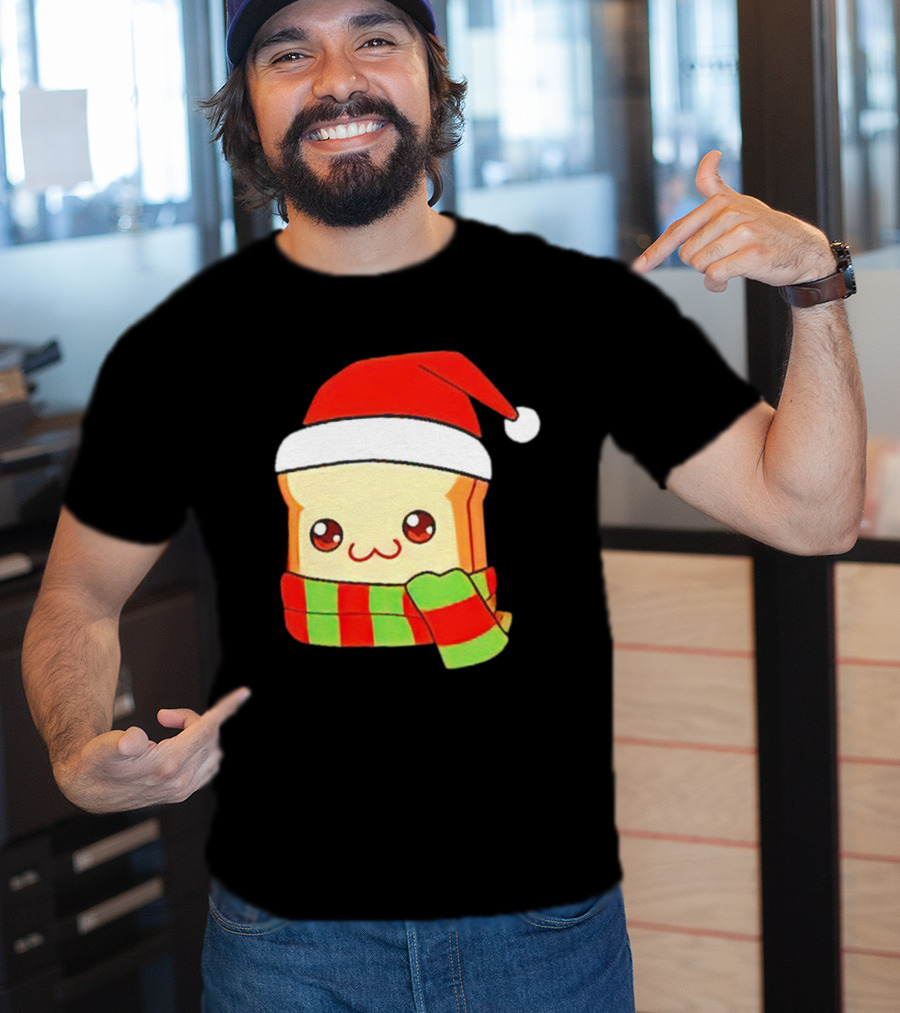 Bundled Bread Christmas Santa Toast Scarf T-Shirt