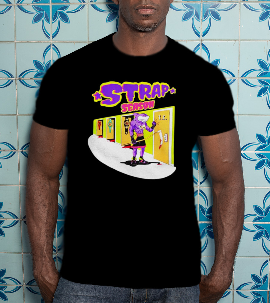 Strap Season Errol Spence Cartoon Character With Belts T.C. Door T-Shirt