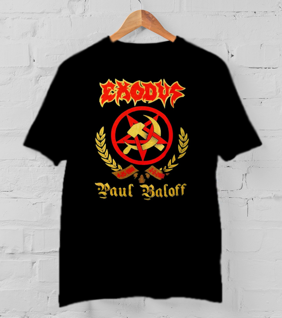 Exodus Paul Baloff 4-25-1960 2-2-2002 Hammer And Sickle Emblem T-Shirt