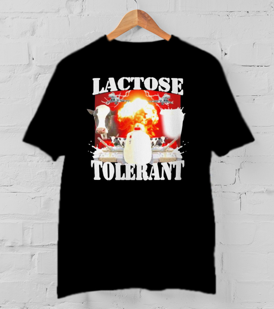 Lactose Tolerant Cow Explosion Milk Jug T-Shirt
