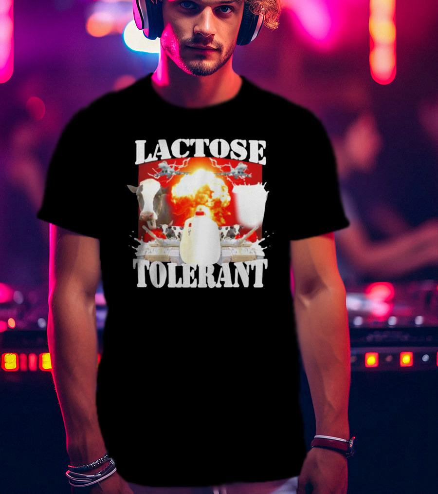 Lactose Tolerant Cow Explosion Milk Jug T-Shirt