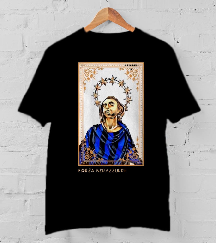 Forza Nerazzurri Madonnina Iconic Blue And Black Halo T-Shirt
