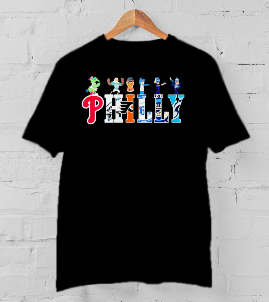 Philly Mascots Phillies Eagles Flyers 76ers Union Soul T-Shirt