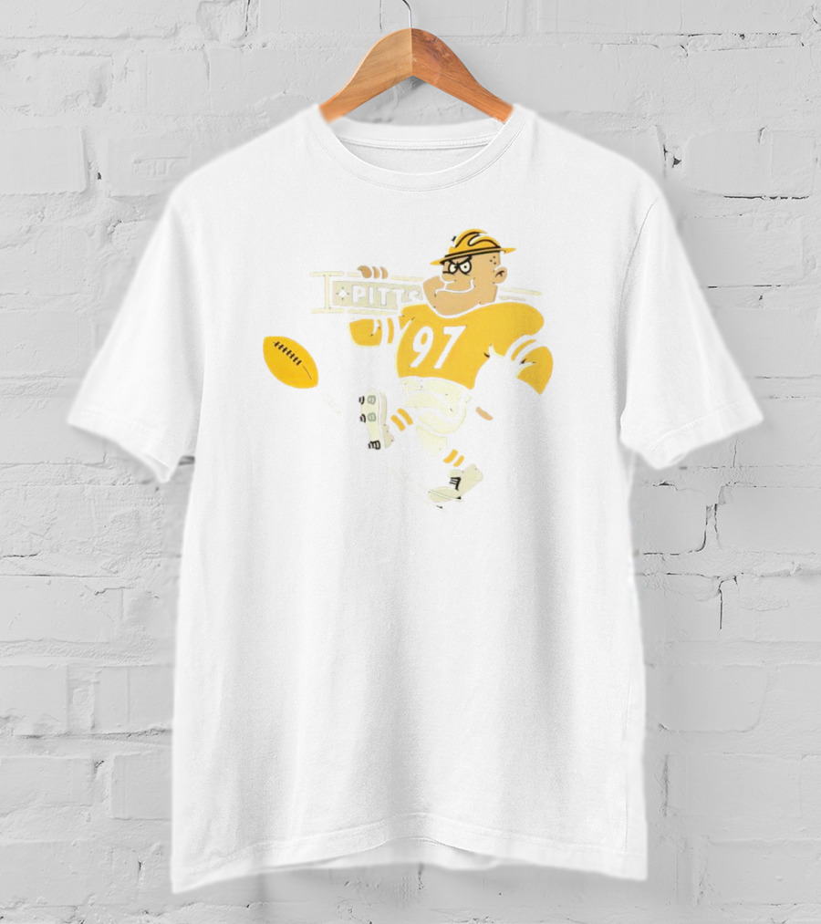 Pittsburgh Steeley 97 Retro Football Worker Mascot T-Shirt