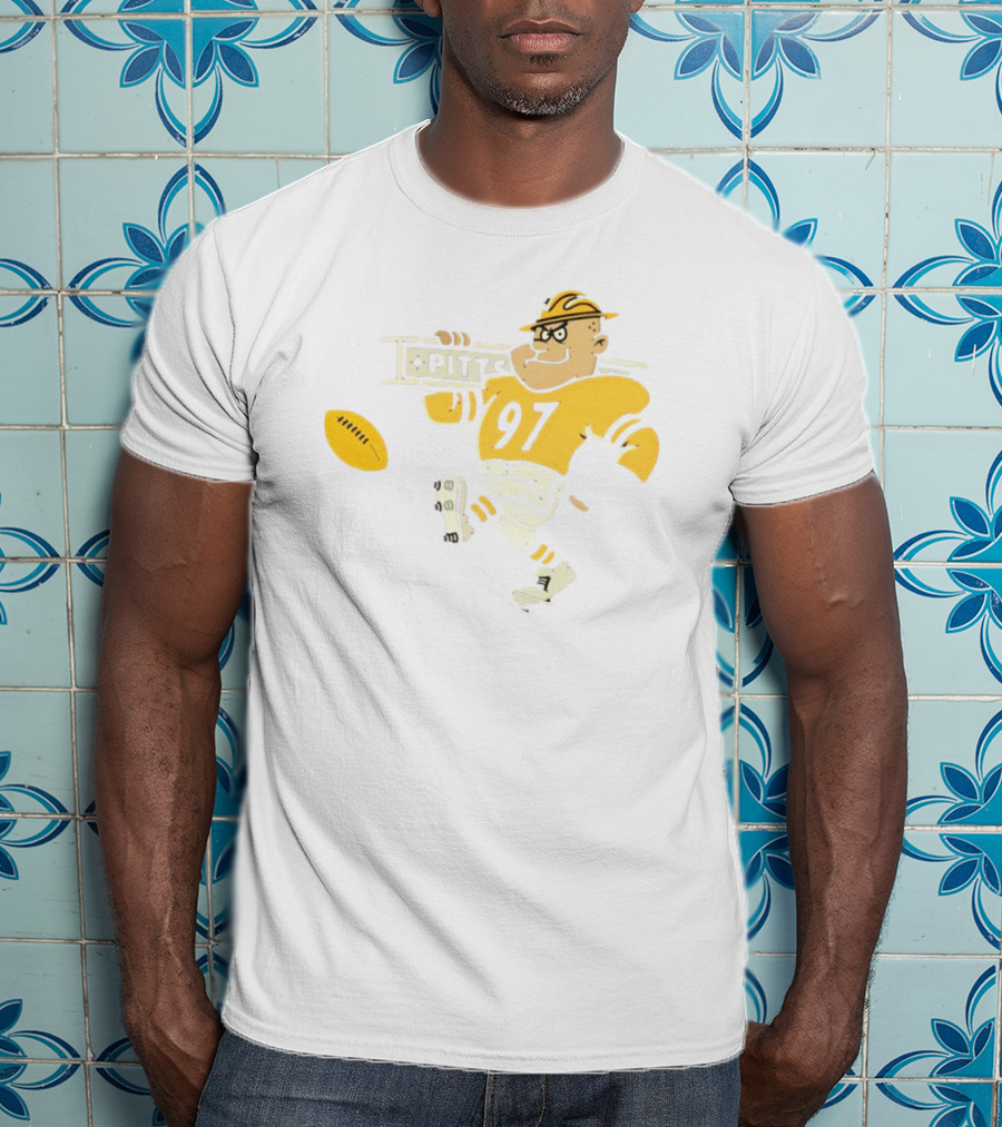 Pittsburgh Steeley 97 Retro Football Worker Mascot T-Shirt