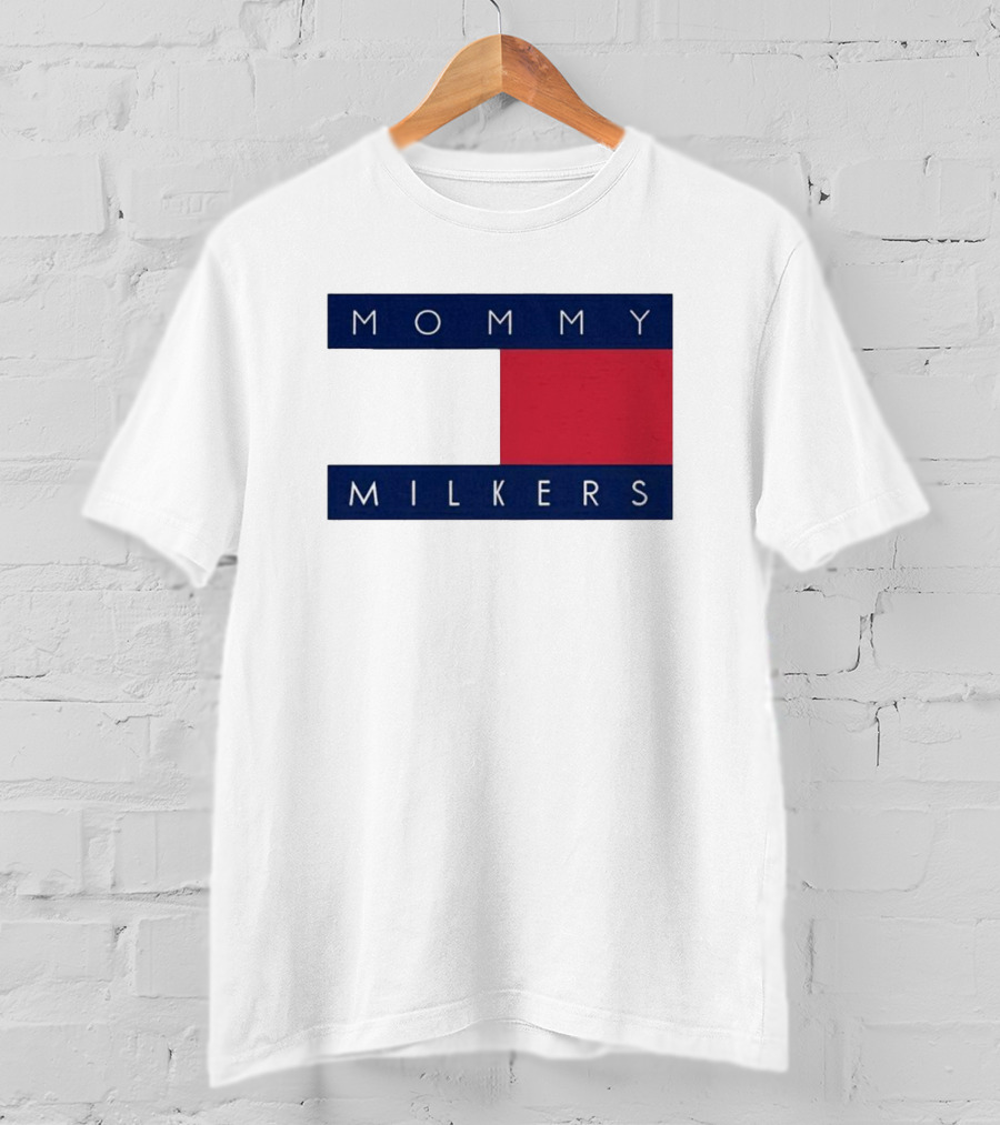 Mommy Milkers Logo Parody Tommy Flag T-Shirt