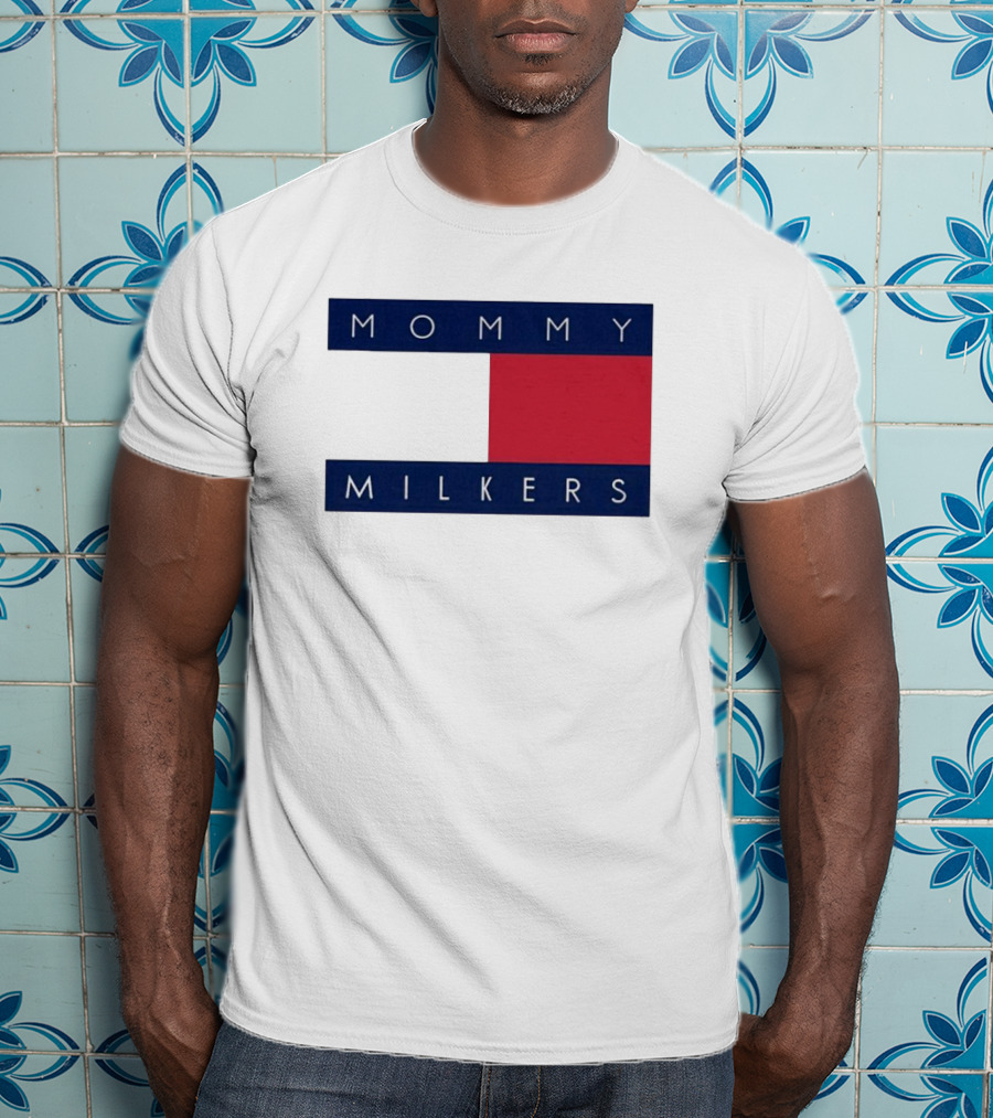 Mommy Milkers Logo Parody Tommy Flag T-Shirt